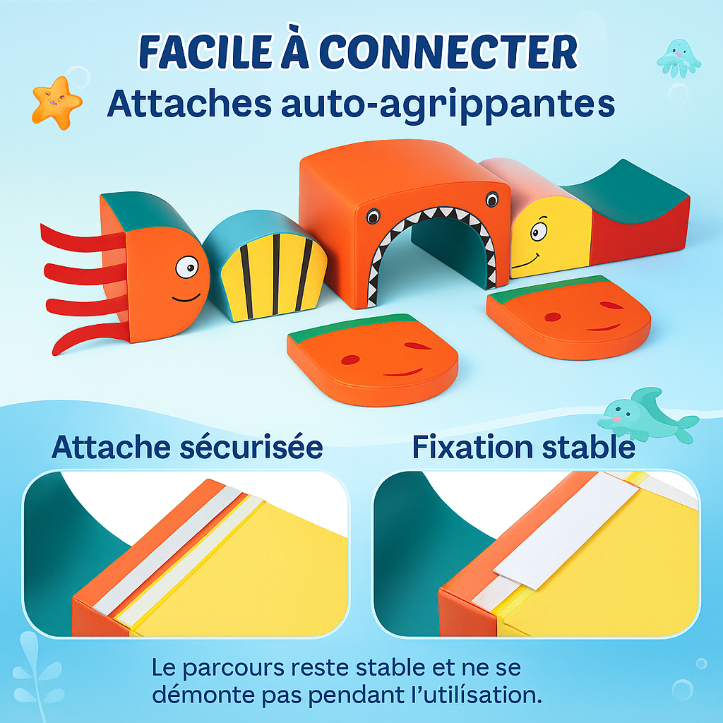 Kiddymove - Parcours de motricité bébé thème océan | 1 à 3 ans