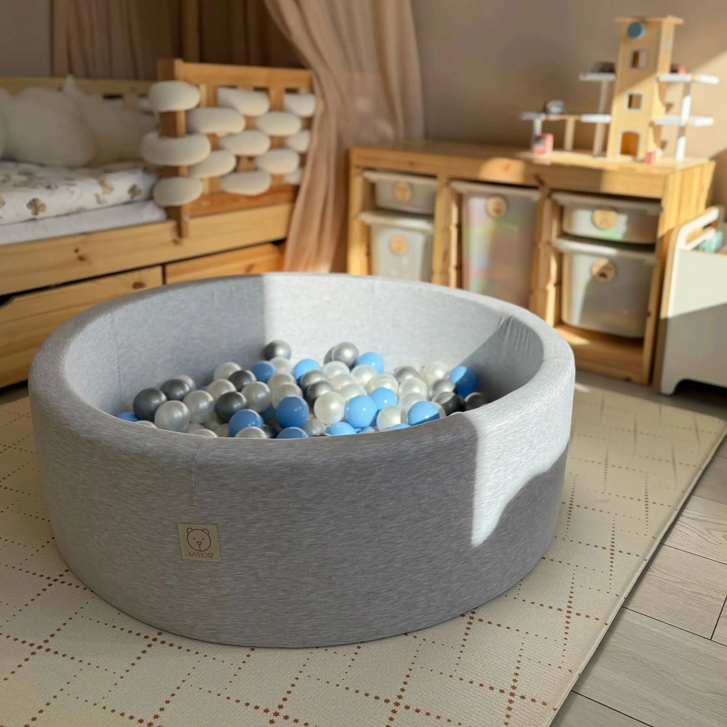 Piscine a balle gris en coton