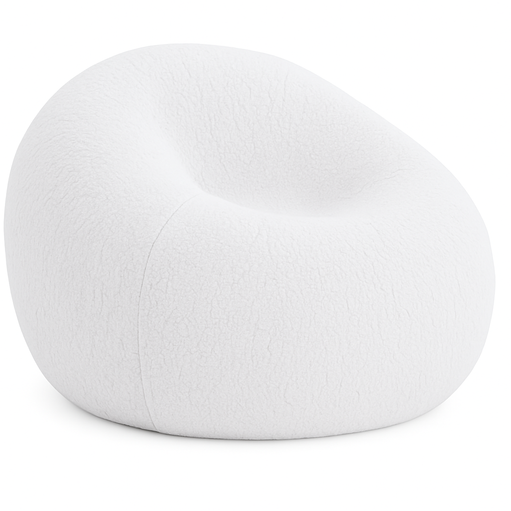 Loomi - Pouf poire Blanc classique en laine