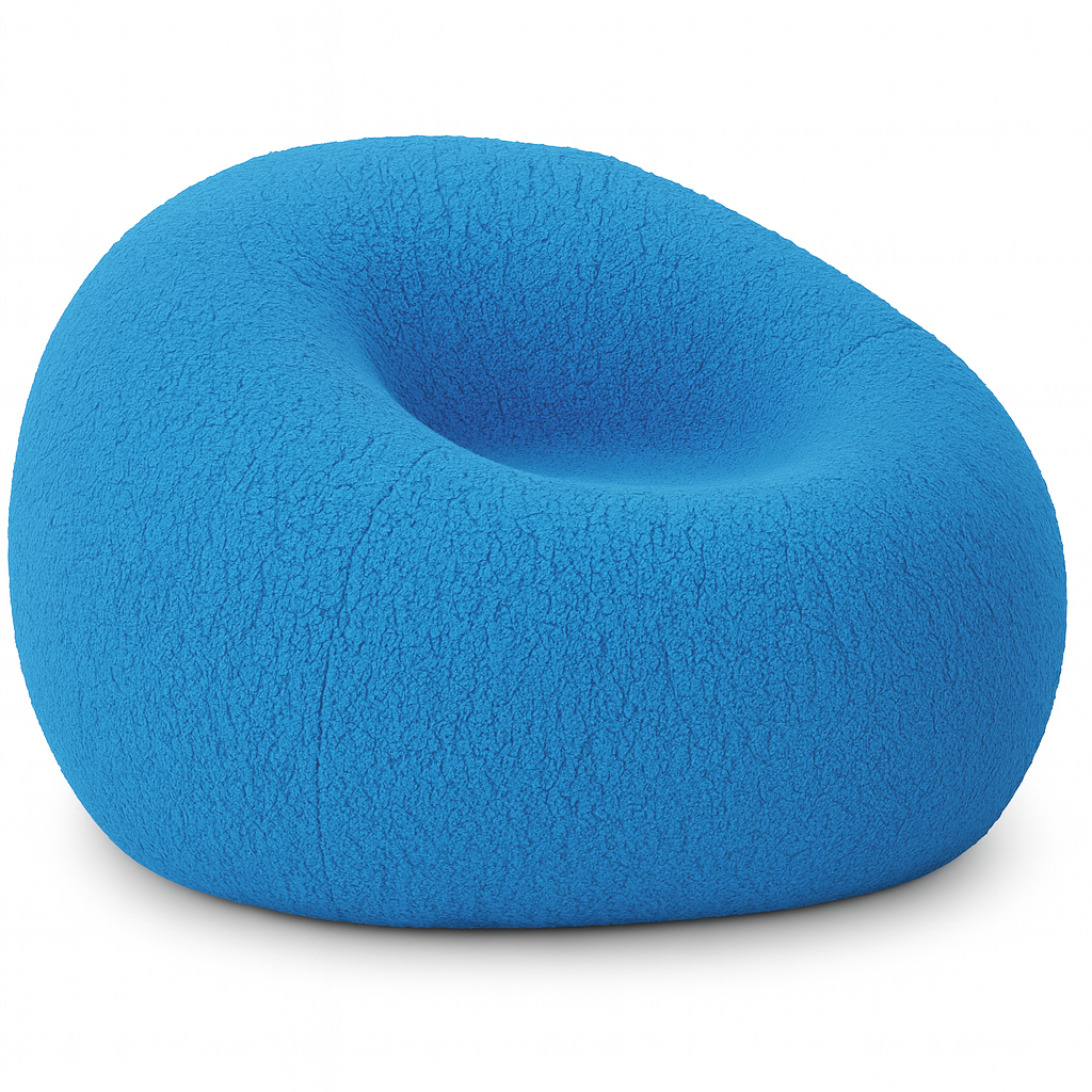 Loomi - Pouf poire Bleu classique en laine