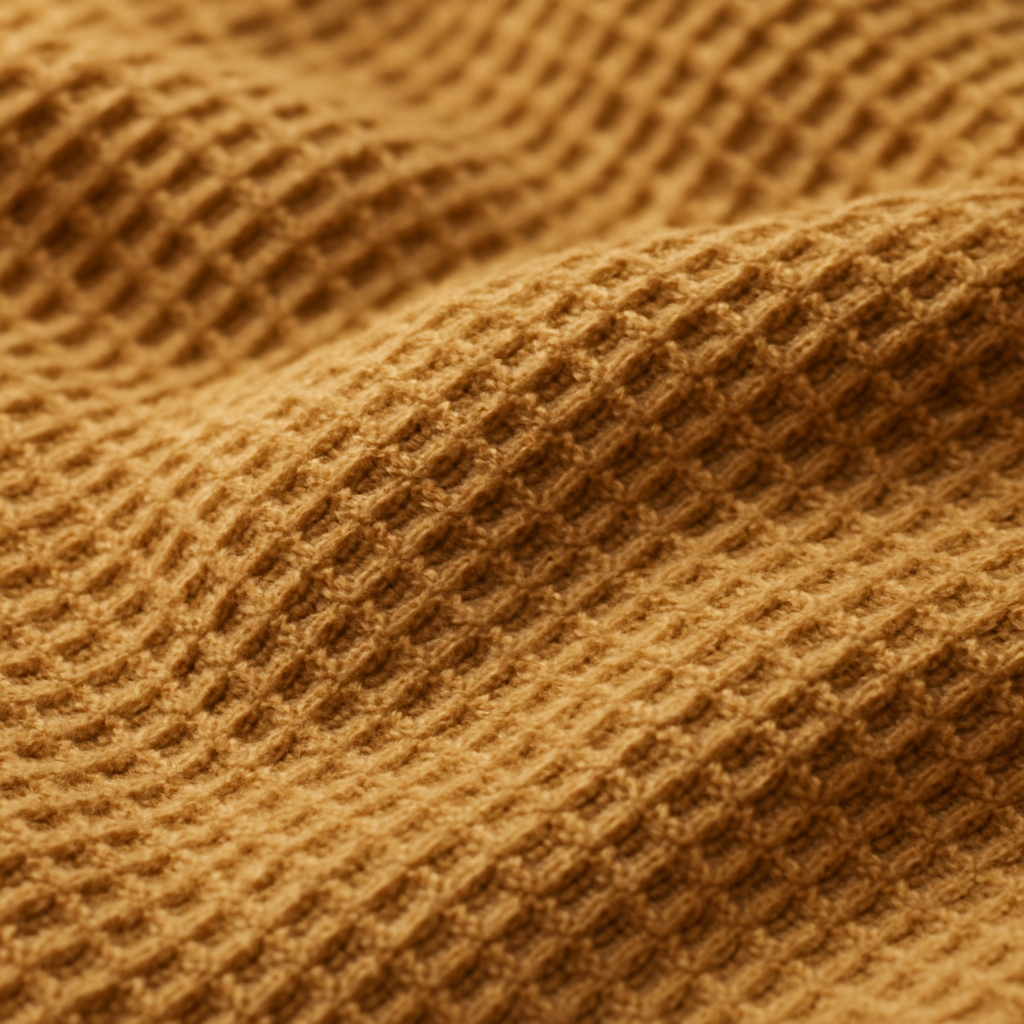 Matière en coton gaufré marron