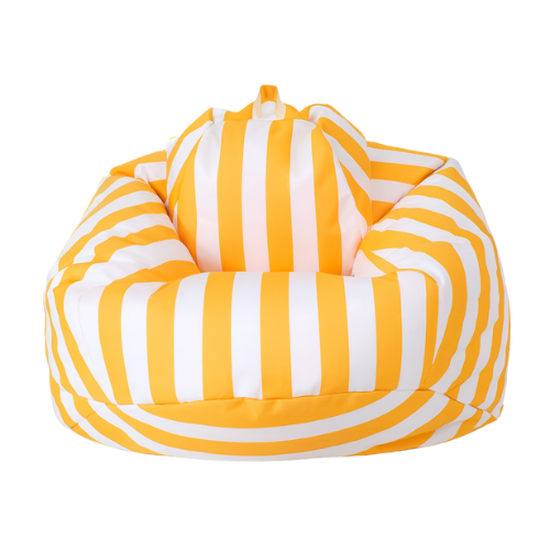 Pouf rayé jaune CosyTerra – Confort extérieur & intérieur