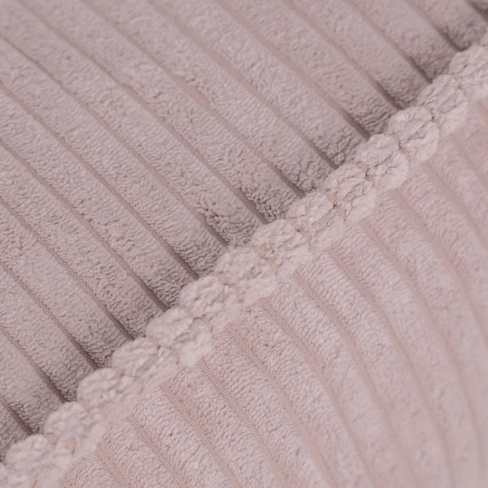 Pouf de sol rose vif en velours côtelé pour enfant