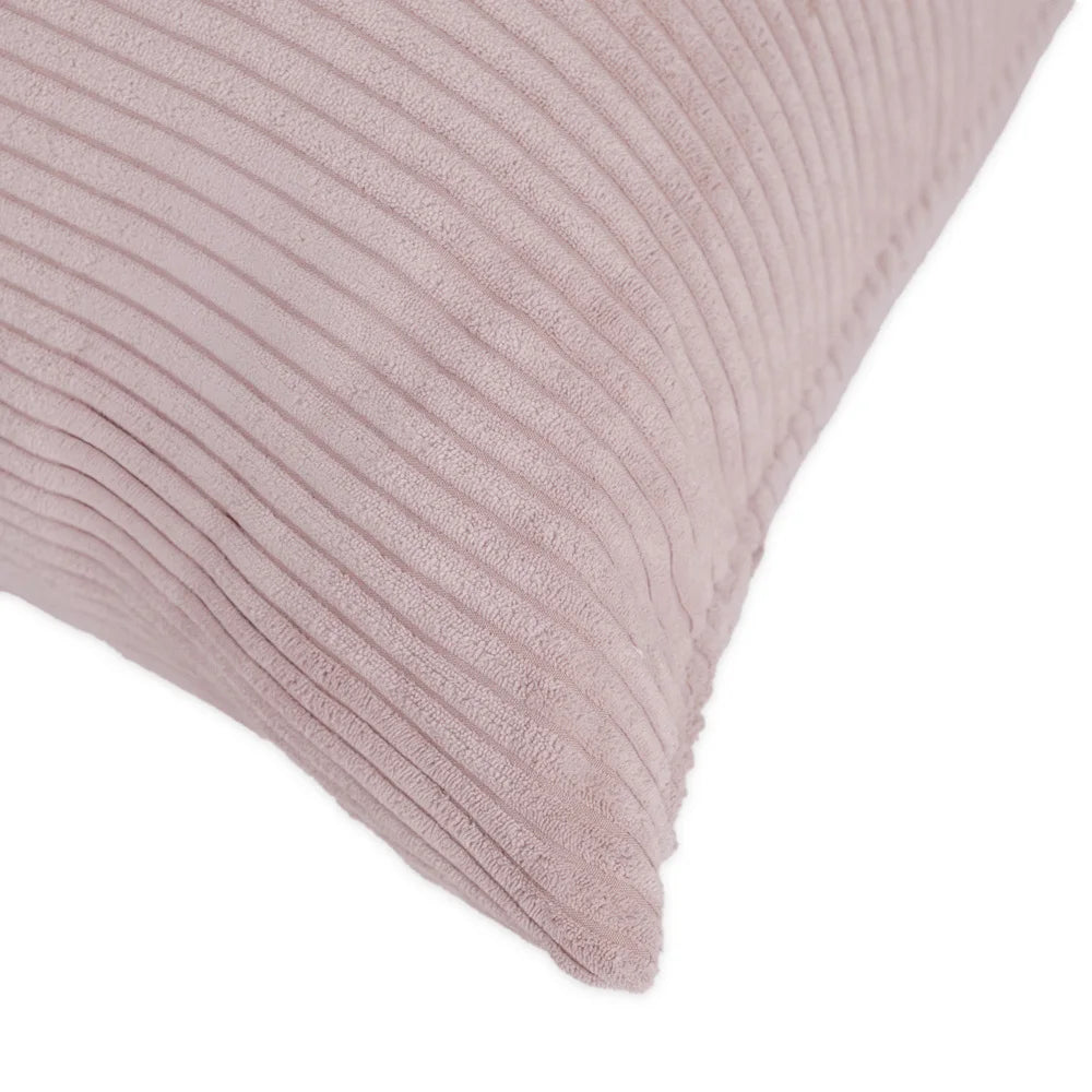 LoungeBear - Pouf Haricot rose vif en velours côtelé | 120x80cm