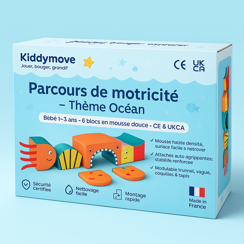 Kiddymove - Parcours de motricité bébé thème océan | 1 à 3 ans