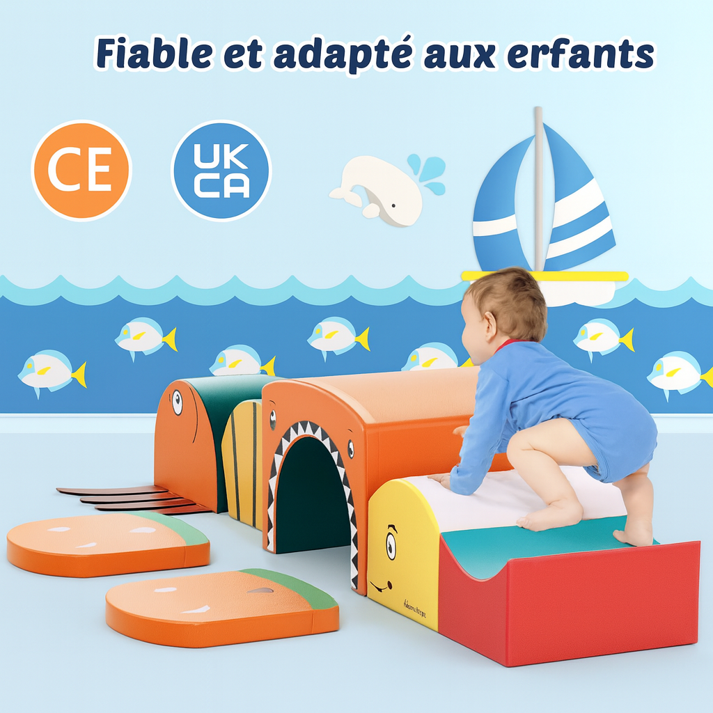 Kiddymove - Parcours de motricité bébé thème océan | 1 à 3 ans
