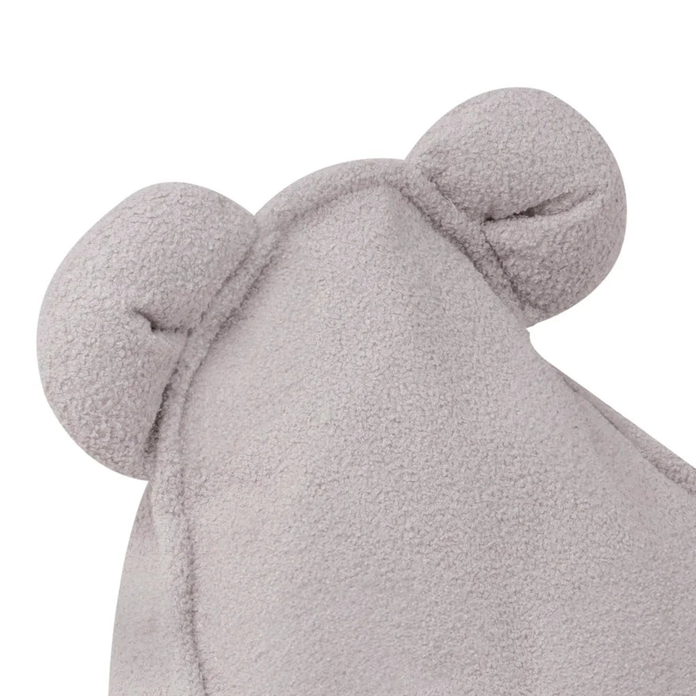 Angle de haut du Pouf gris ours bouclette premium