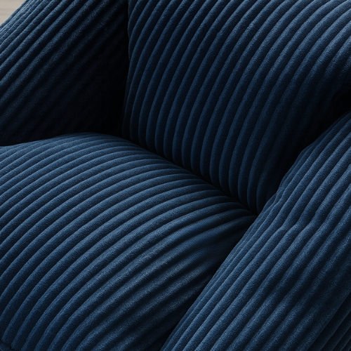 Cordéon - Pouf fauteuil en velours côtelé