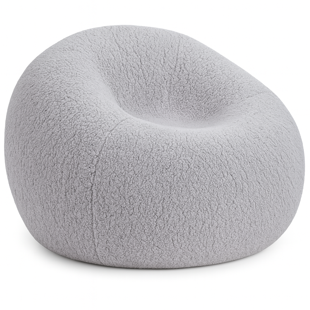 Loomi - Pouf poire Gris classique en laine