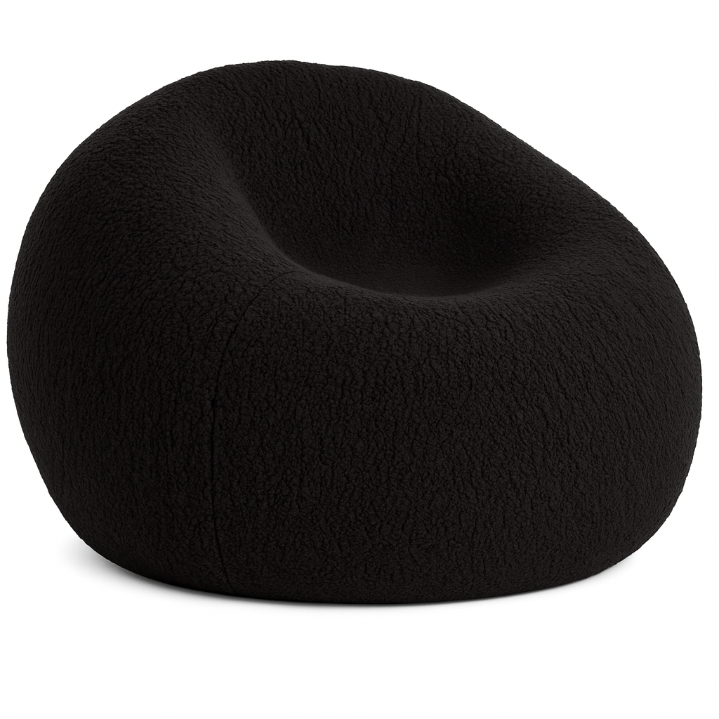 Loomi - Pouf poire Noir classique en laine