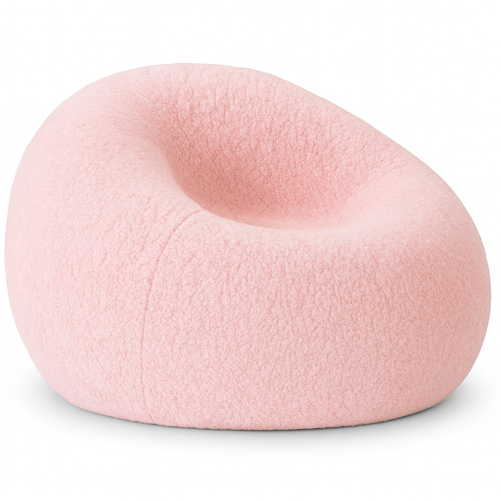 Loomi - Pouf poire Rose Pale classique en laine