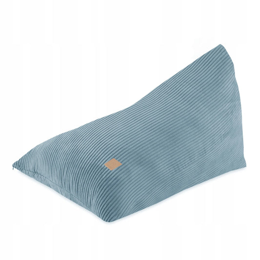 LoungeBear - Pouf Haricot bleu en velours côtelé | 120x80cm