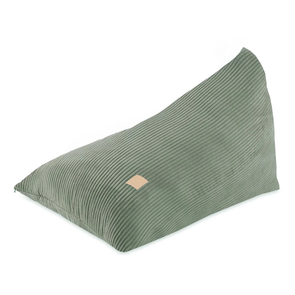LoungeBear - Pouf vert en velours côtelé | 120x80cm