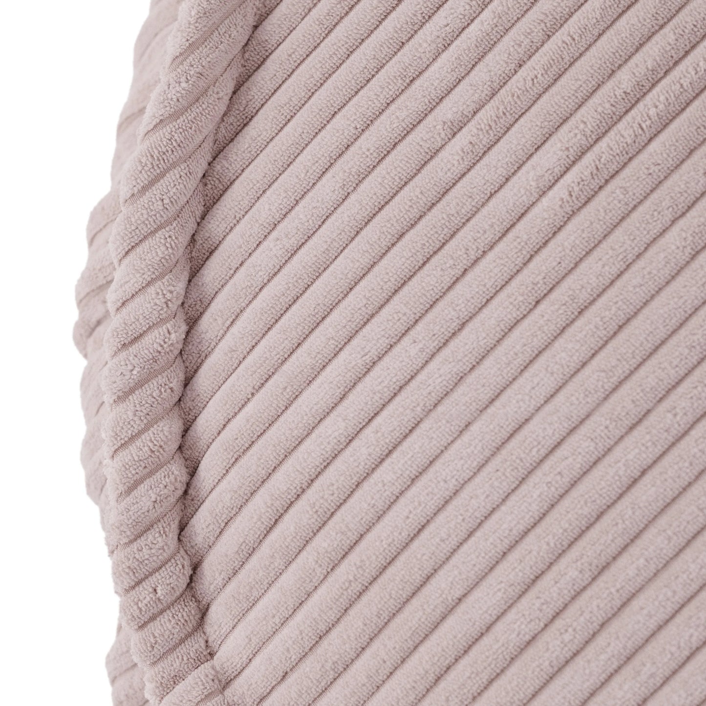 Matière coter du pouf en velours côtelé 