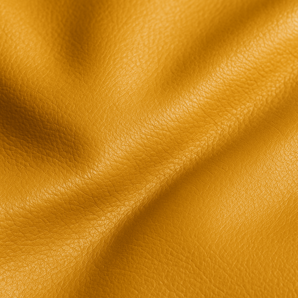 Matière du Pouf Géant Triangle en Similicuir jaune