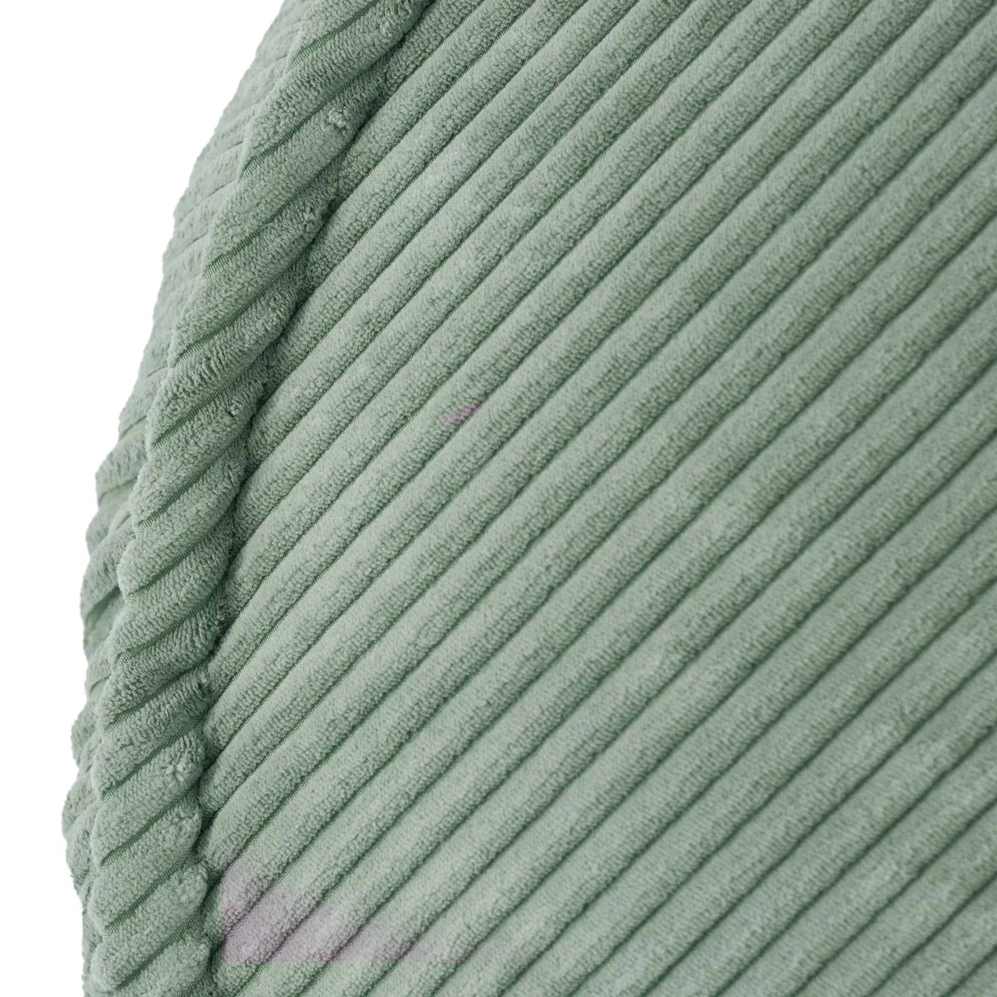 Matière velours côtelé de pouf vert