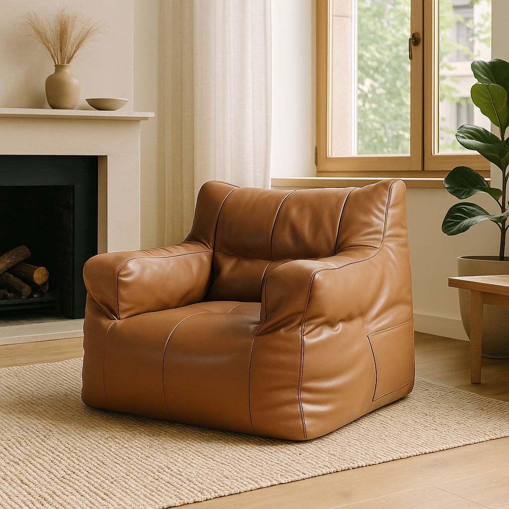 Photo du Pouf fauteuil en simili cuir
