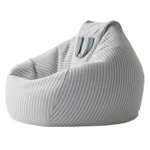 Photo du Pouf poire en lin couleur bleu glacé