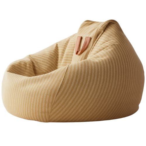 Photo du Pouf poire en lin couleur camel