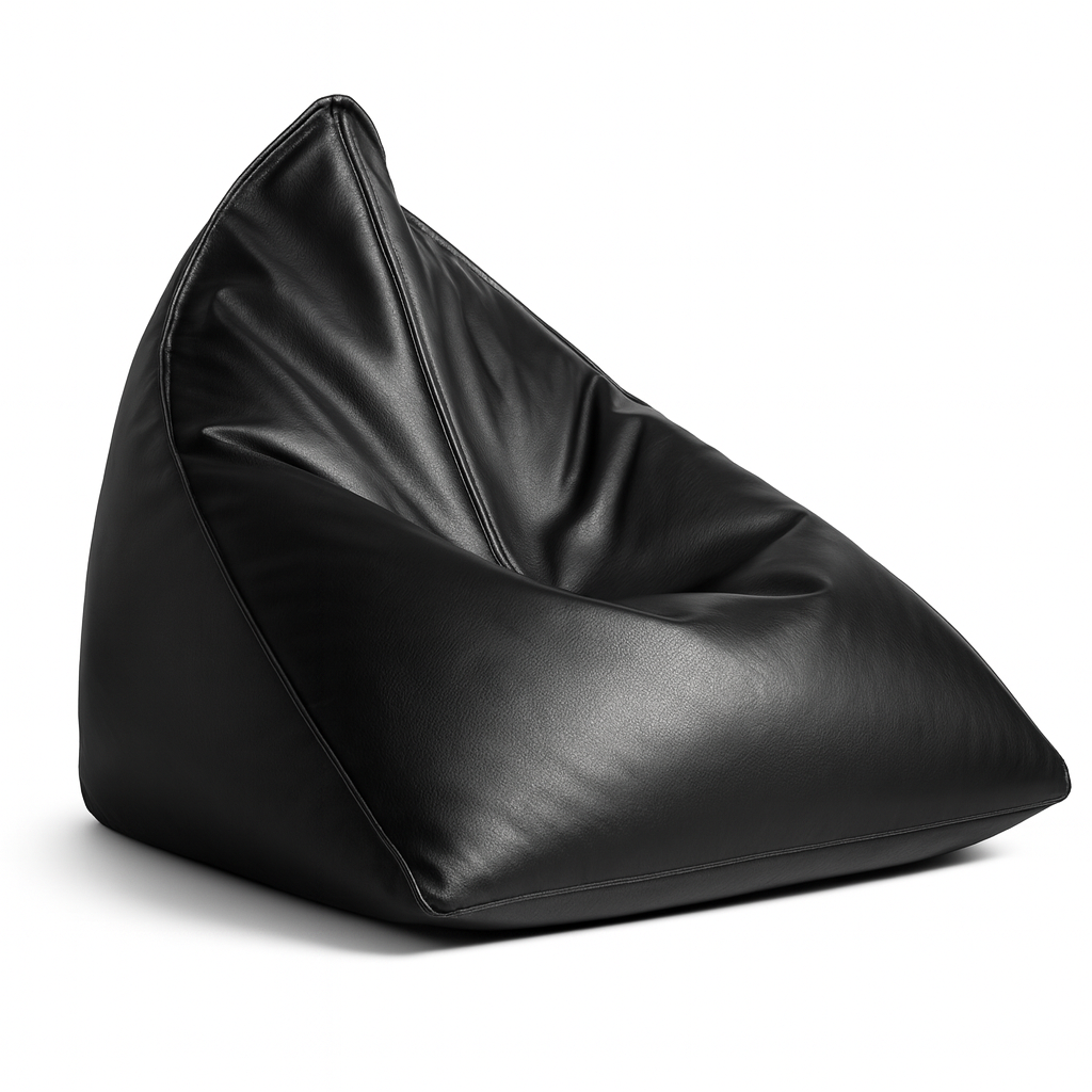 Pouf Géant Triangle en Similicuir noir