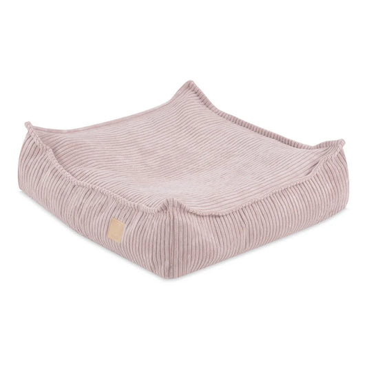 Pouf de sol rose vif en velours côtelé pour enfant