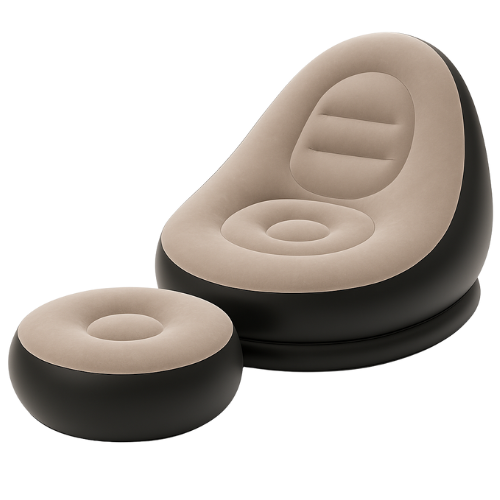 Pouf gonflable beige