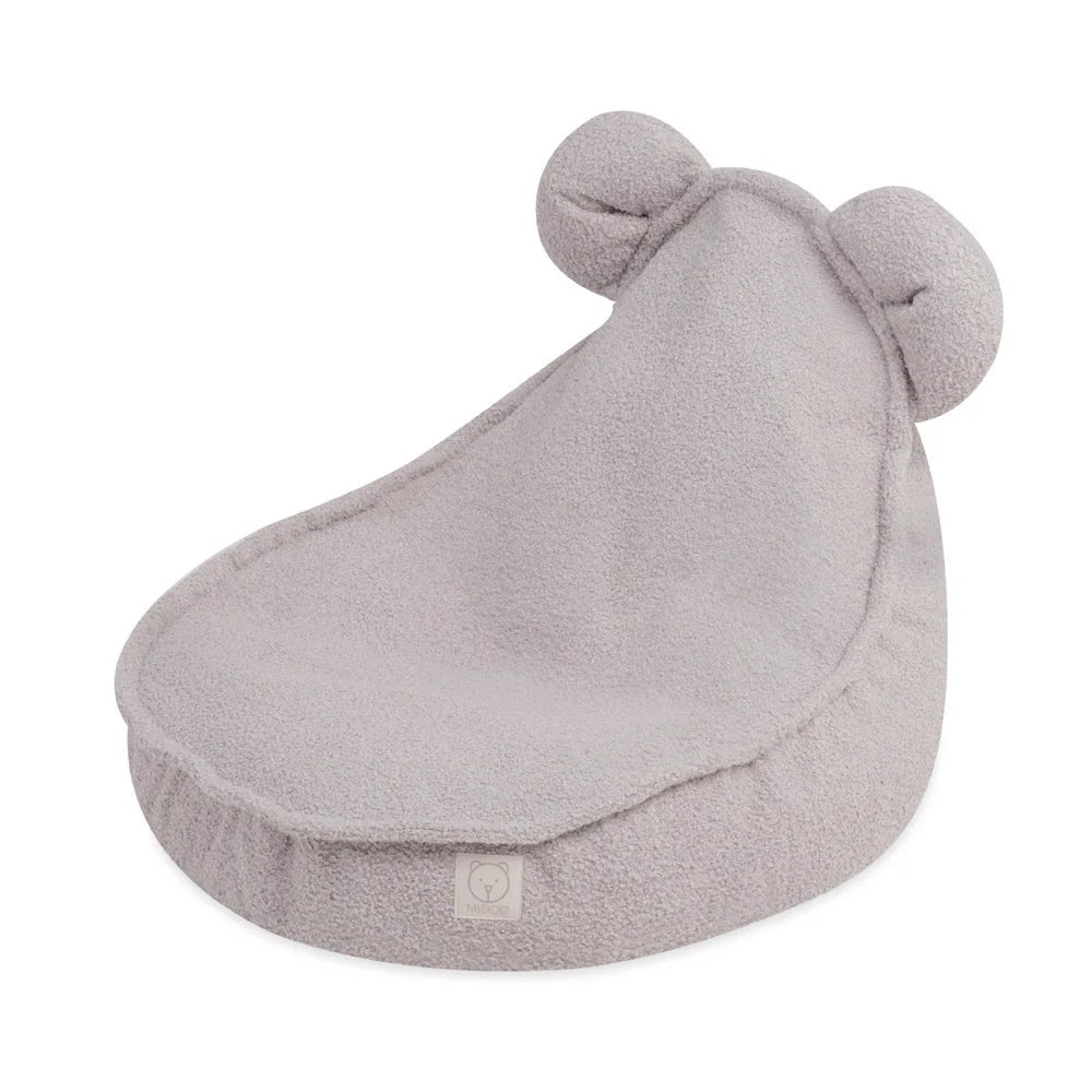 Pouf gris ours bouclette premium
