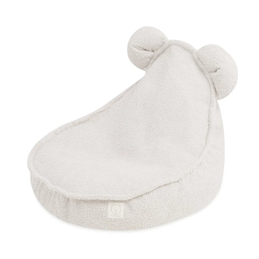Pouf ours blanc bouclette premium