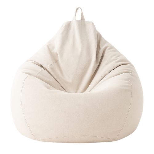 Pouf poire blanc XL classique en lin
