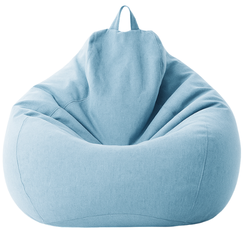 Pouf poire bleu XL classique en lin