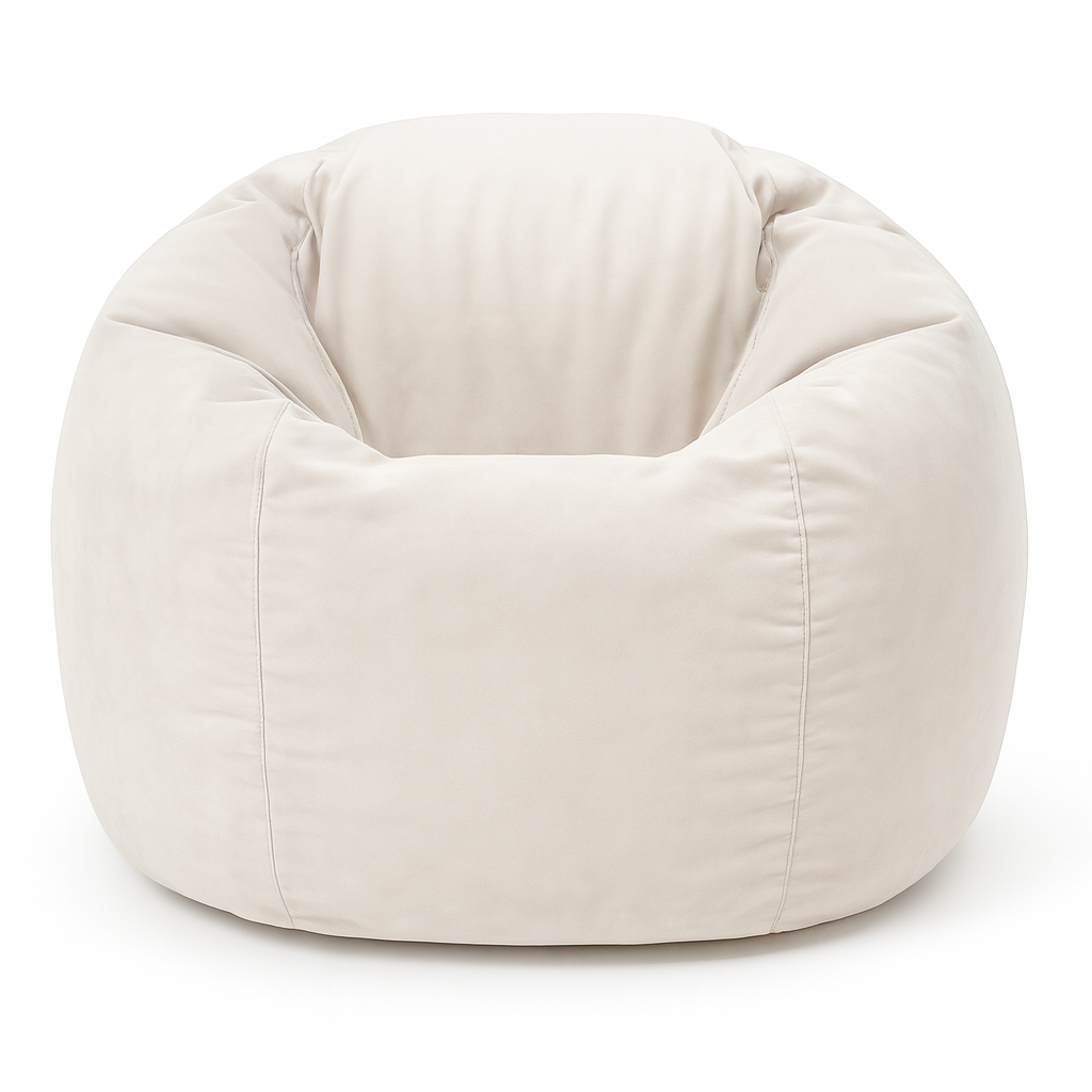 Pouf poire en velours blanc