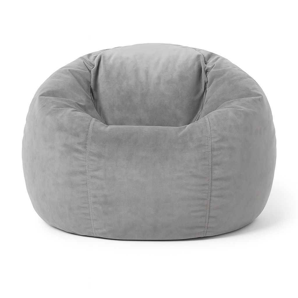 Pouf poire en velours gris