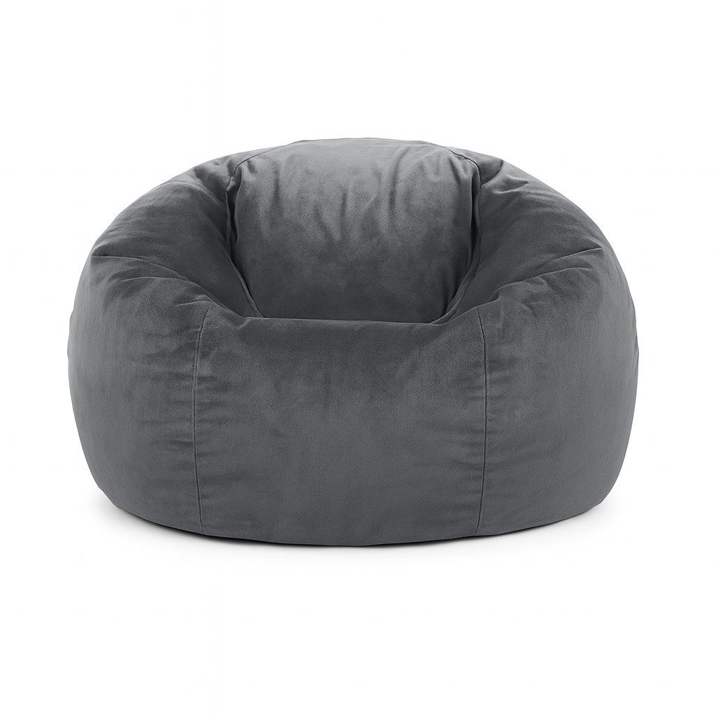 Pouf poire en velours gris foncé