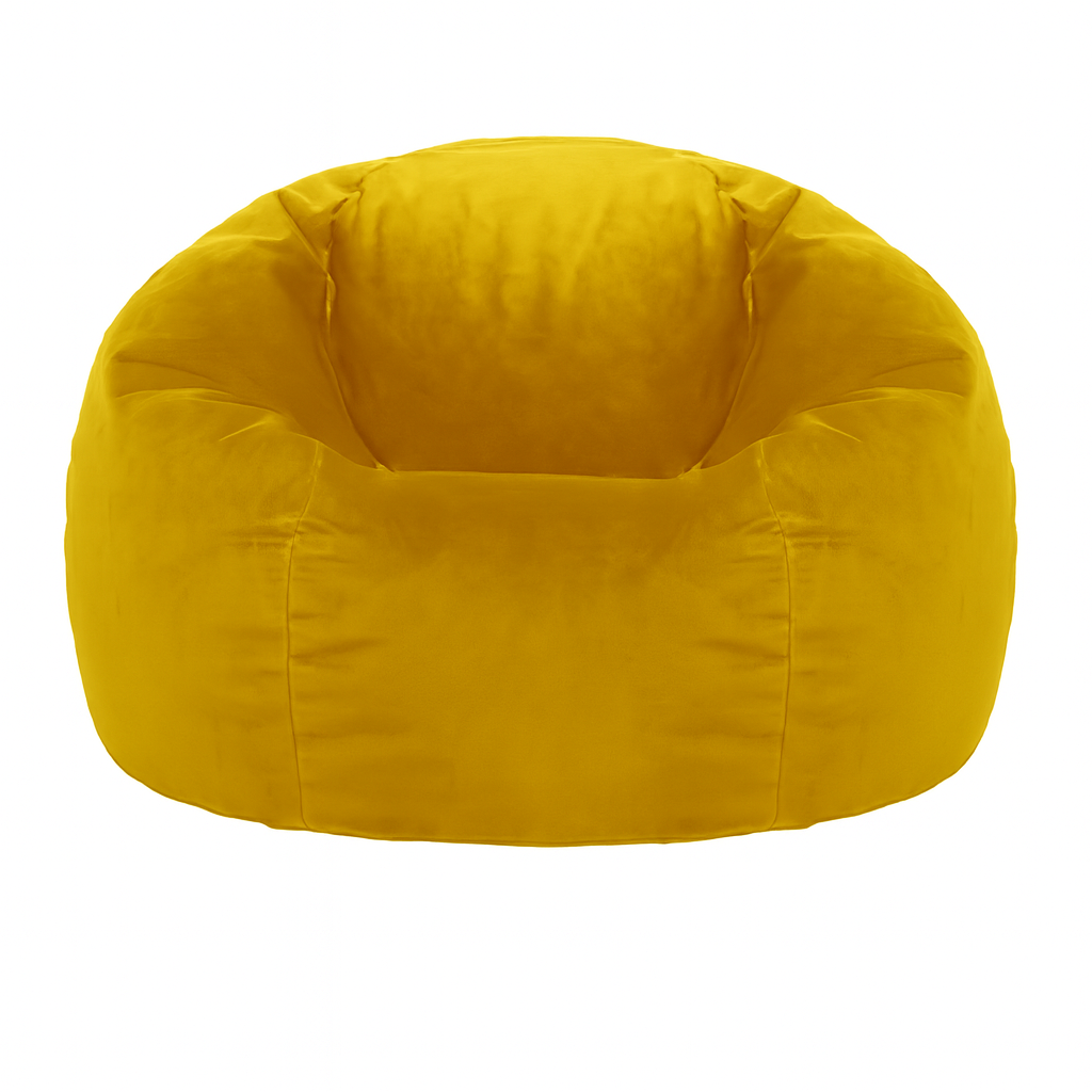 Pouf poire en velours jaune
