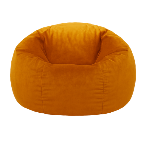 Pouf poire en velours orange