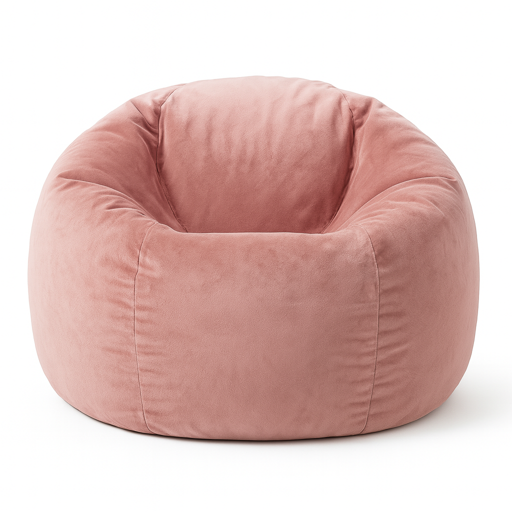 Pouf poire en velours rose