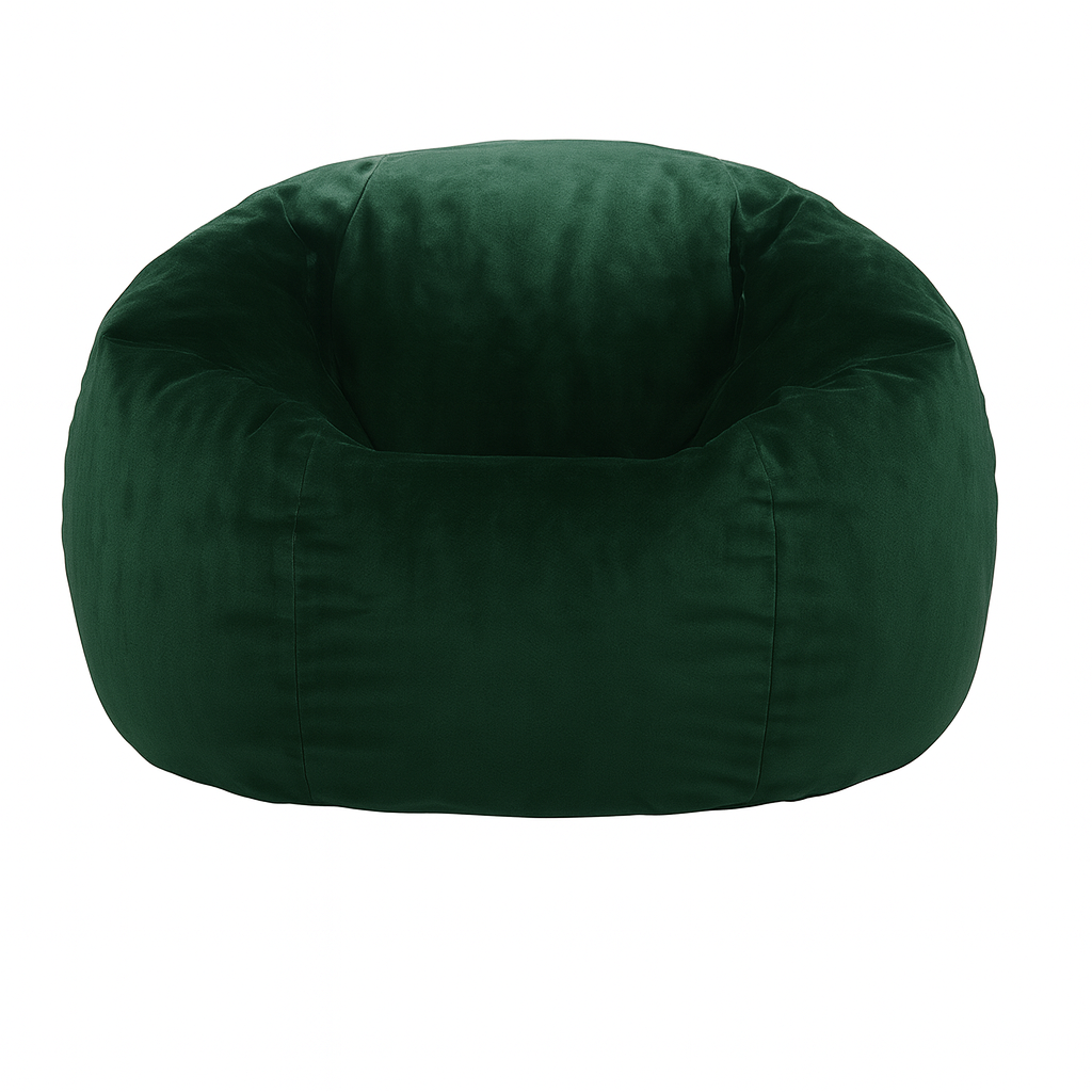 Pouf poire en velours vert foncé