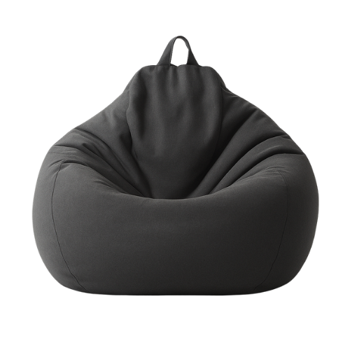 Pouf poire gris foncé XL classique en lin