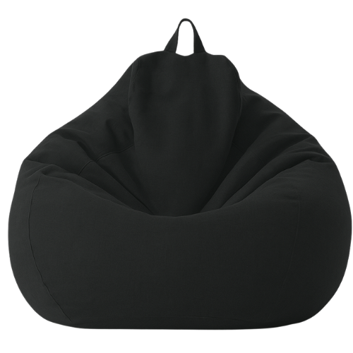 Pouf poire noir XL classique en lin