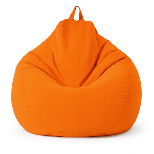 Pouf poire orange XL classique en lin