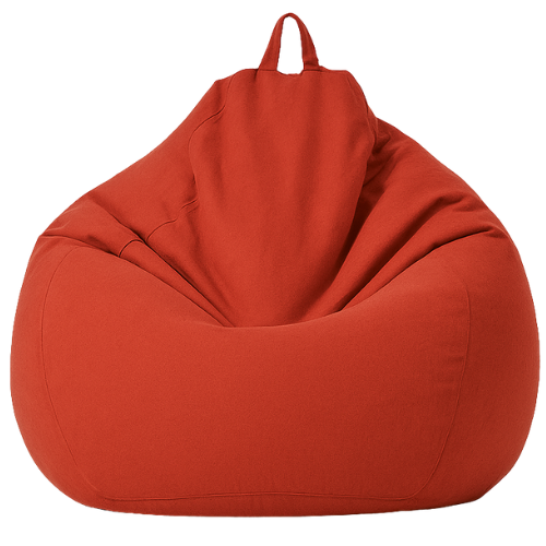 Pouf poire rouge XL classique en lin