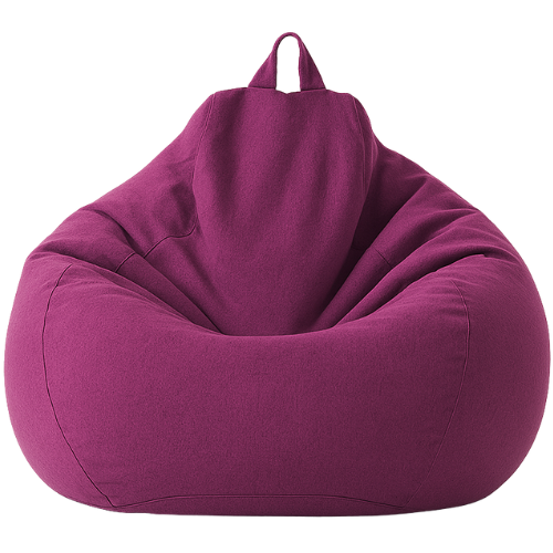 Pouf poire violet XL classique en lin