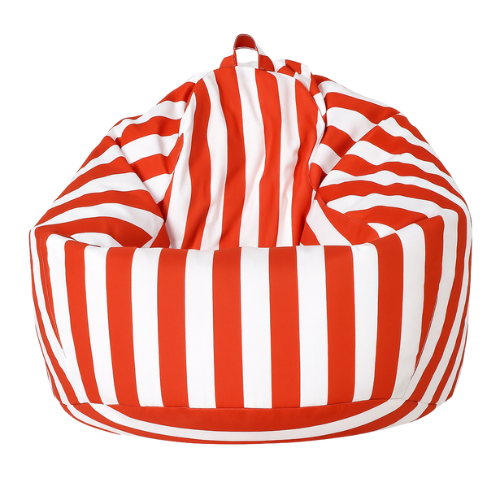 Pouf rayé rouge CosyTerra – Confort extérieur & intérieur