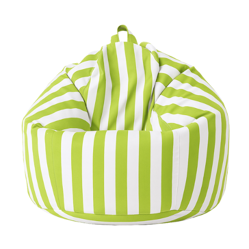 Pouf rayé vert CosyTerra – Confort extérieur & intérieur
