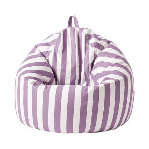 Pouf rayé violet CosyTerra – Confort extérieur & intérieur