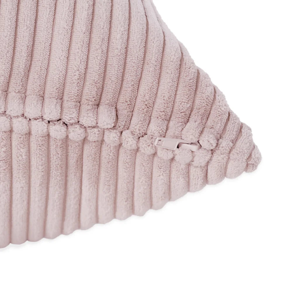 LoungeBear - Pouf Haricot rose vif en velours côtelé | 120x80cm