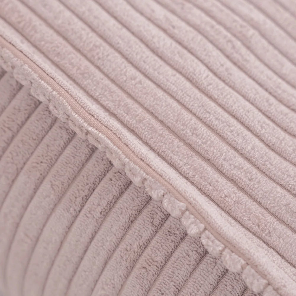 Pouf de sol rose vif en velours côtelé pour enfant