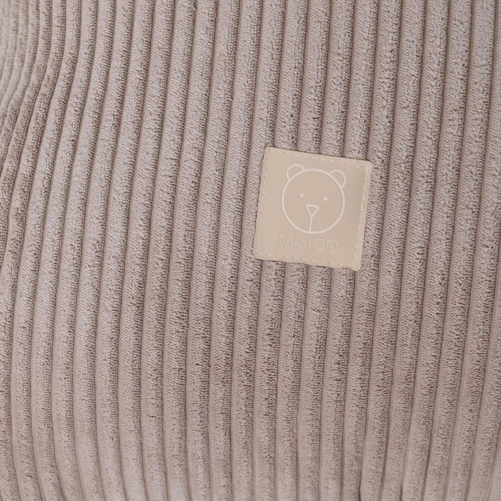 LoungeBear - Pouf Haricot marron en velours côtelé | 120x80cm
