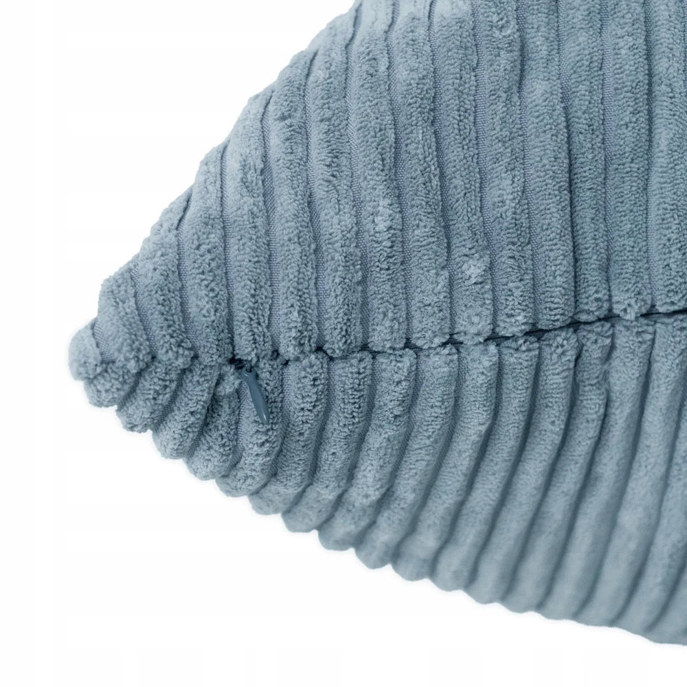 LoungeBear - Pouf Haricot bleu en velours côtelé | 120x80cm