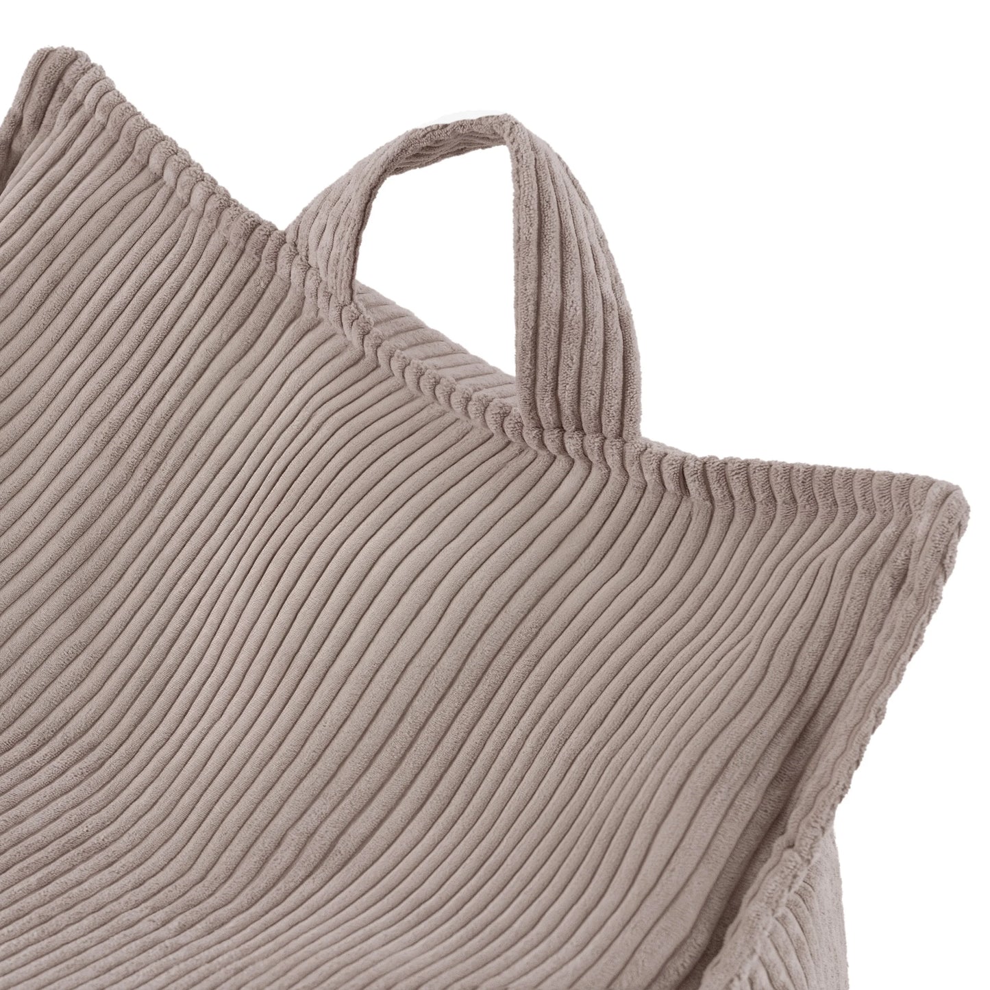 Pouf fauteuil carré en velours côtelé marron pour enfant